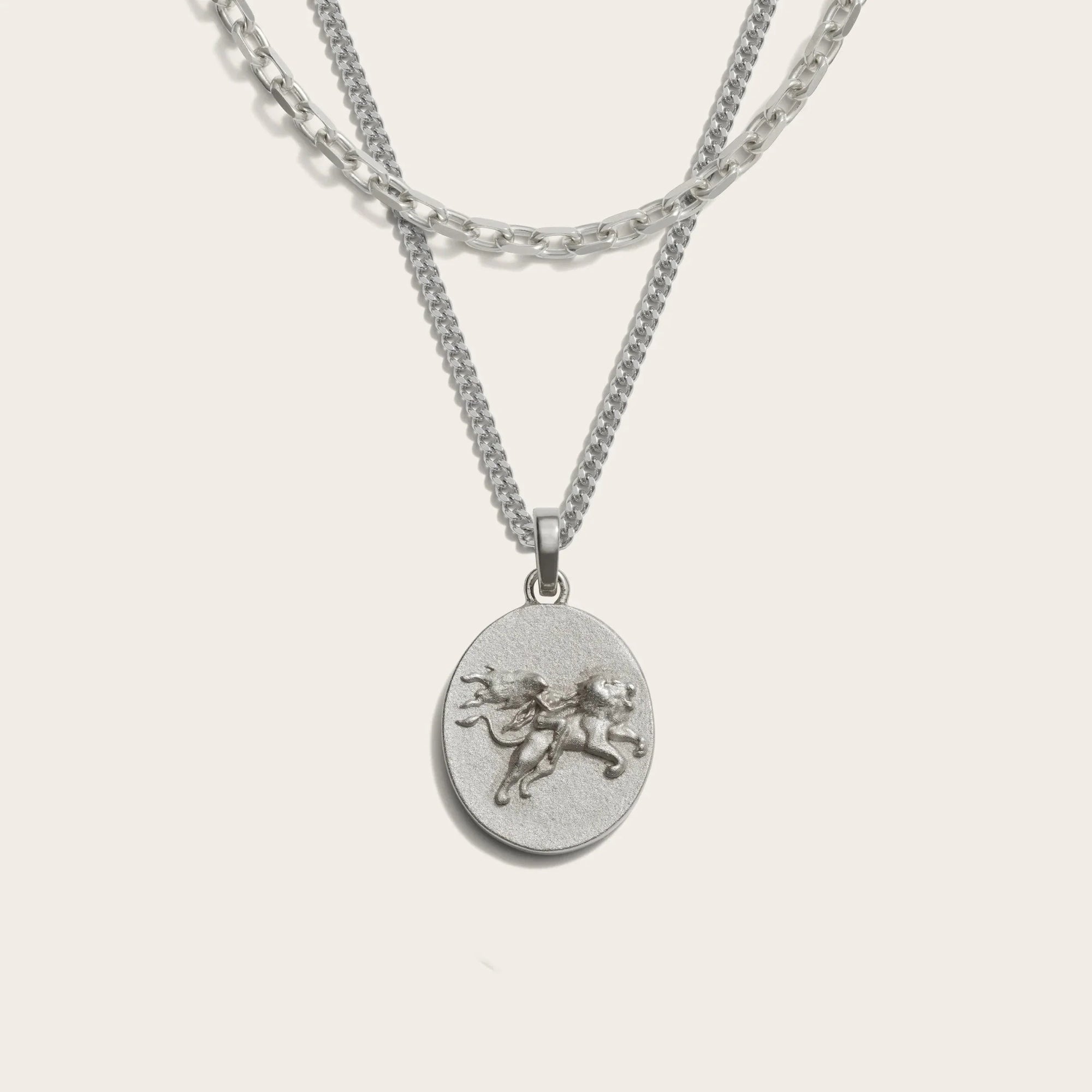 Awe Inspired - Men's Zodiac Goddess Amulet Set - 925 Sterling Silver Leo