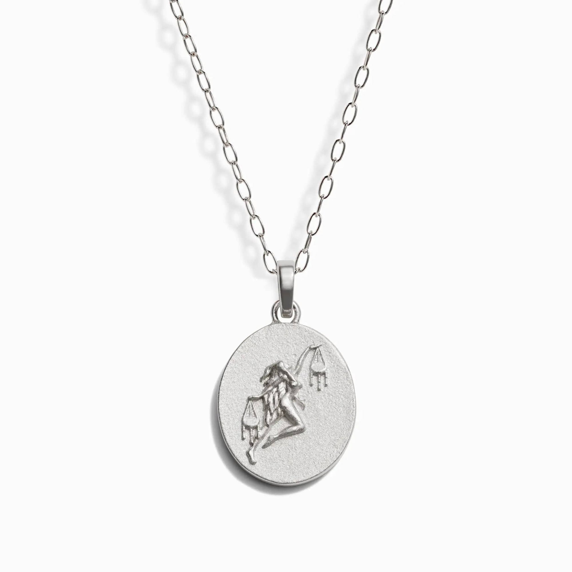 Awe Inspired - Zodiac Goddess Pendant + Mini Paperclip Chain - 925 Sterling Silver Libra