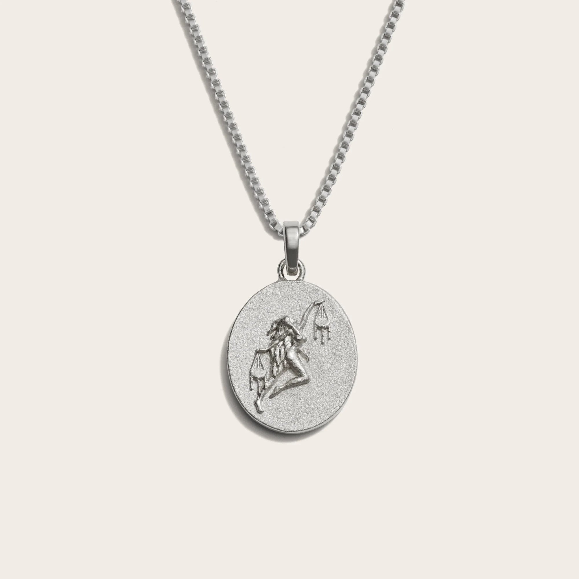 Awe Inspired - Zodiac Goddess Necklace - 925 Sterling Silver Libra Standard