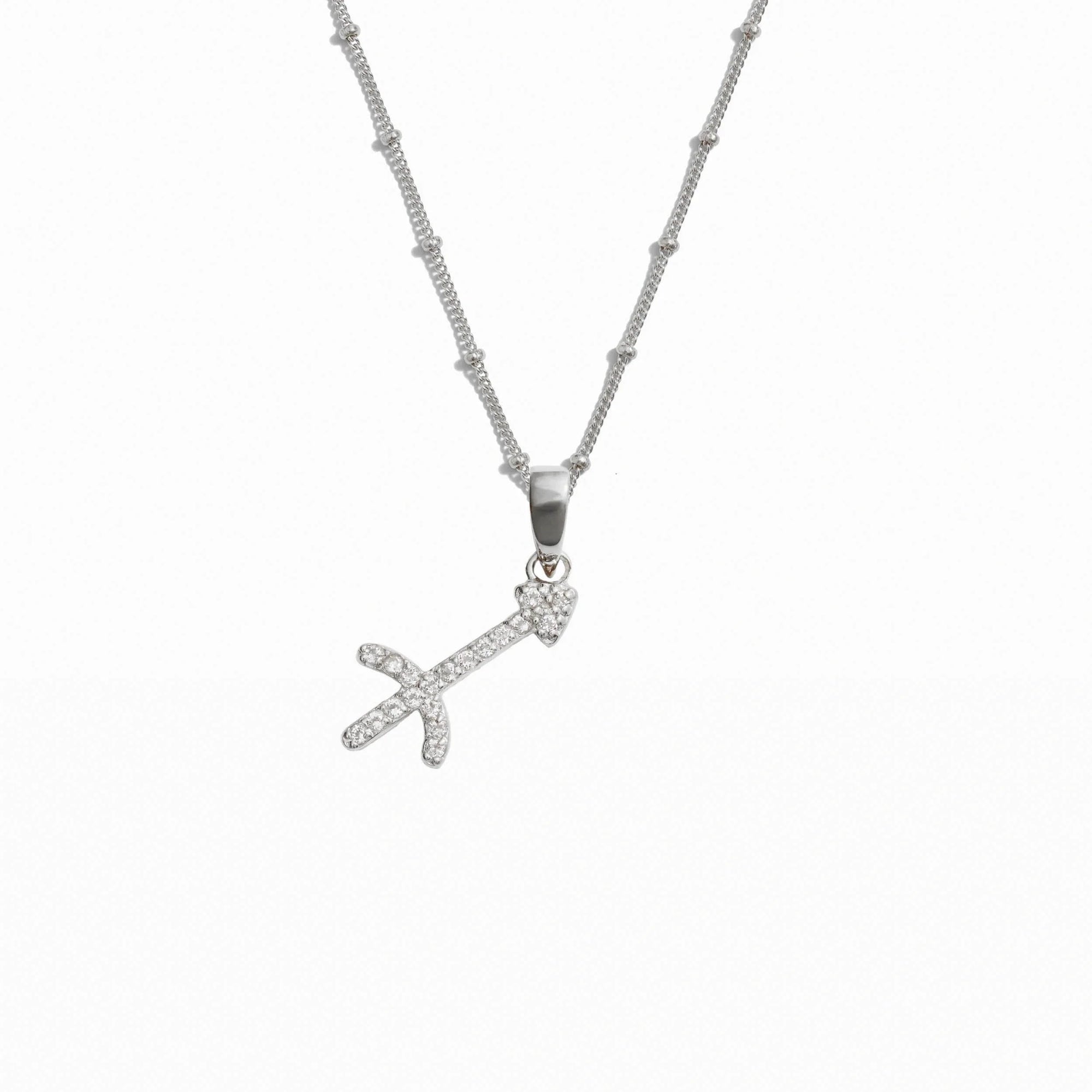 Awe Inspired - Gemstone Zodiac on Saturn Chain - 925 Sterling Silver Sagittarius 20-22" Saturn Chain