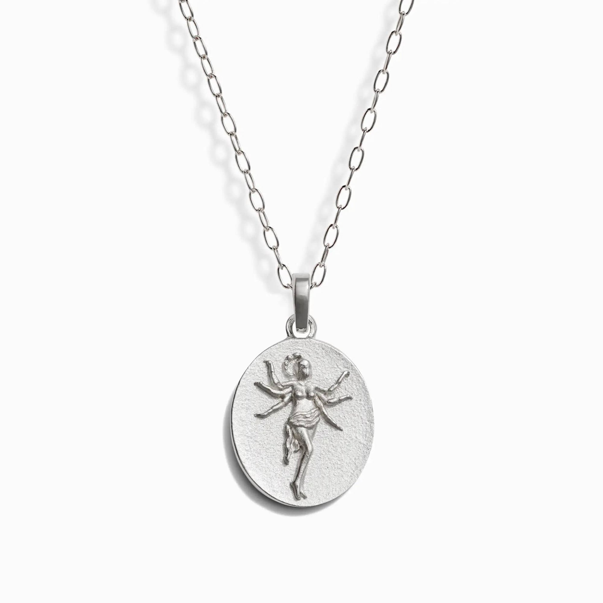 Awe Inspired - Zodiac Goddess Pendant + Mini Paperclip Chain - 925 Sterling Silver Scorpio