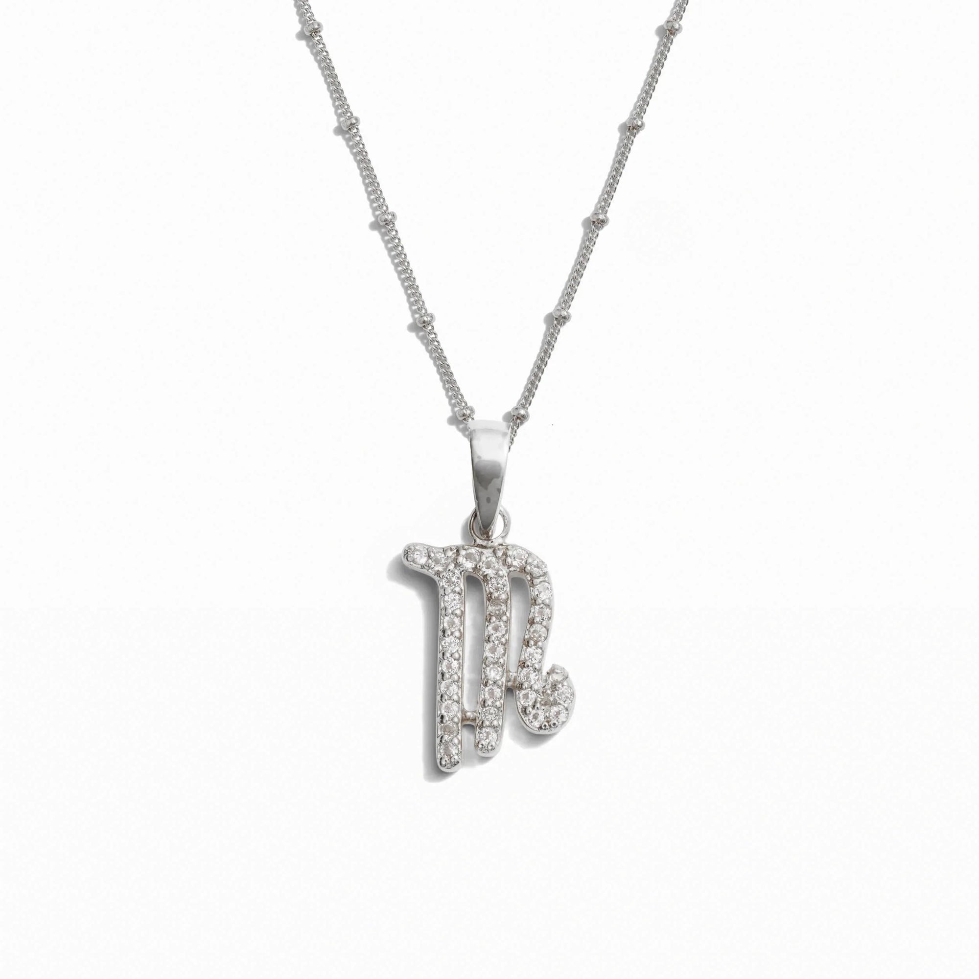 Awe Inspired - Gemstone Zodiac on Saturn Chain - 925 Sterling Silver Scorpio 20-22" Saturn Chain