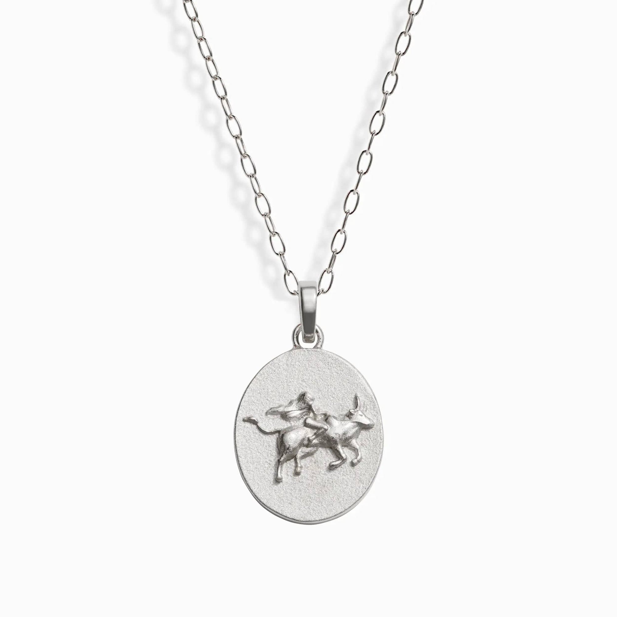 Awe Inspired - Zodiac Goddess Pendant + Mini Paperclip Chain - 925 Sterling Silver Taurus