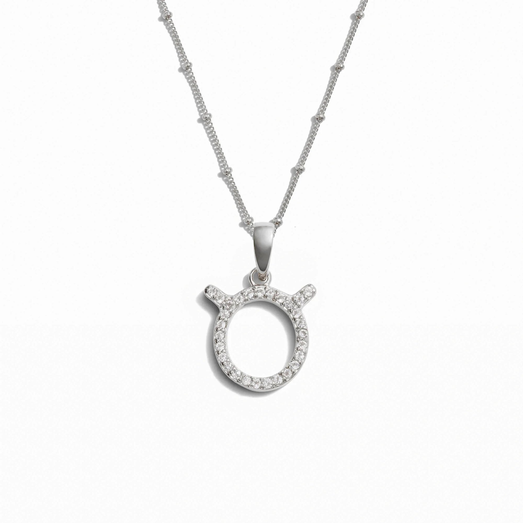 Awe Inspired - Gemstone Zodiac on Saturn Chain - 925 Sterling Silver Taurus 20-22" Saturn Chain