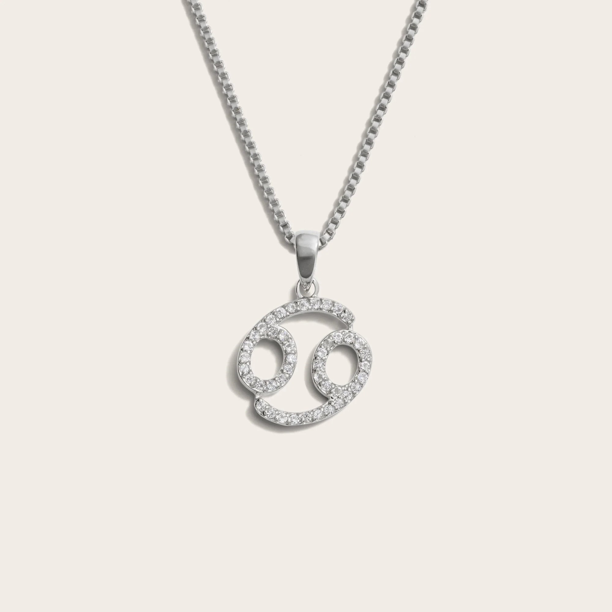 Awe Inspired - Zodiac Gemstone Necklace - 925 Sterling Silver Cancer Mini