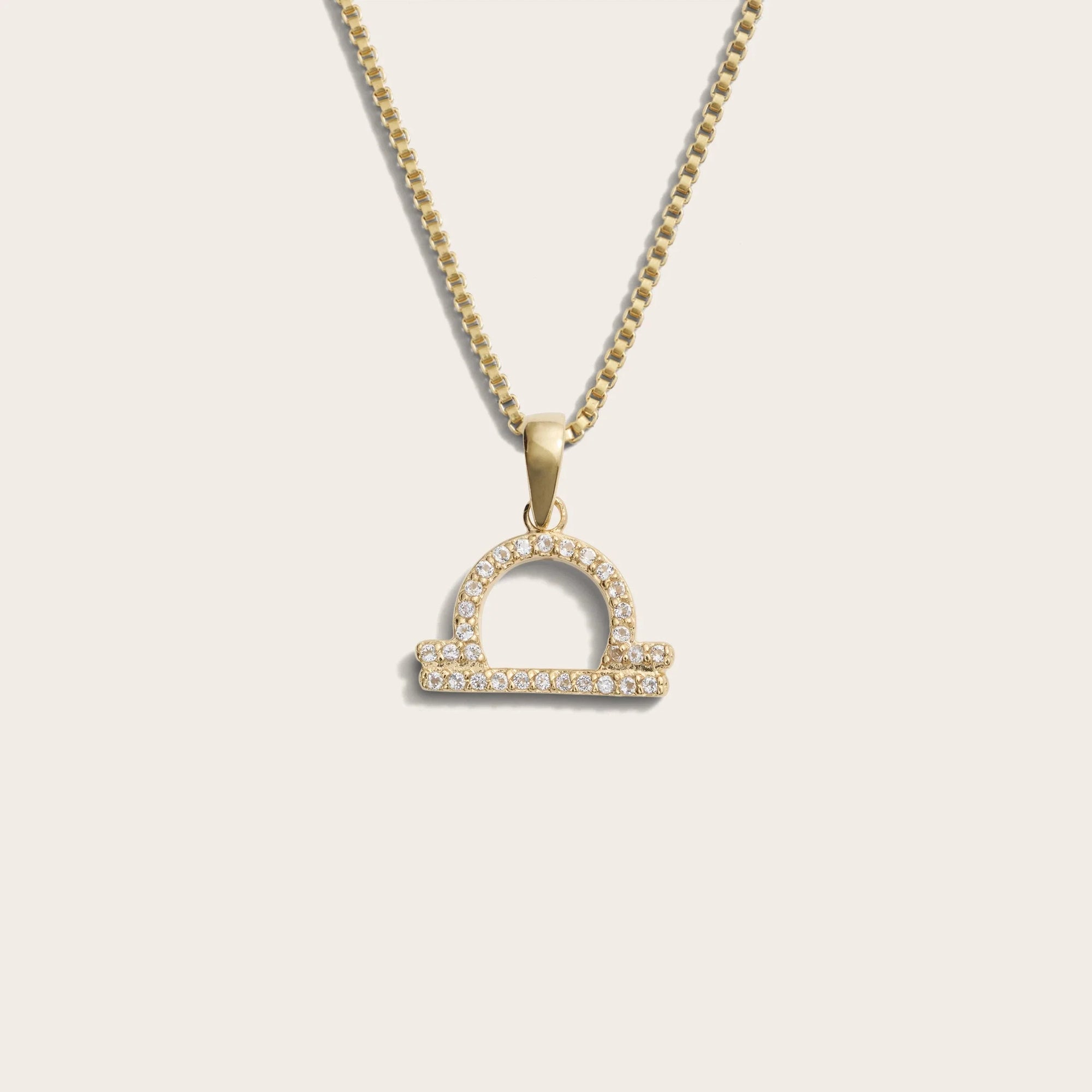 Awe Inspired - Zodiac Gemstone Necklace - 14K Yellow Gold Vermeil Libra Mini