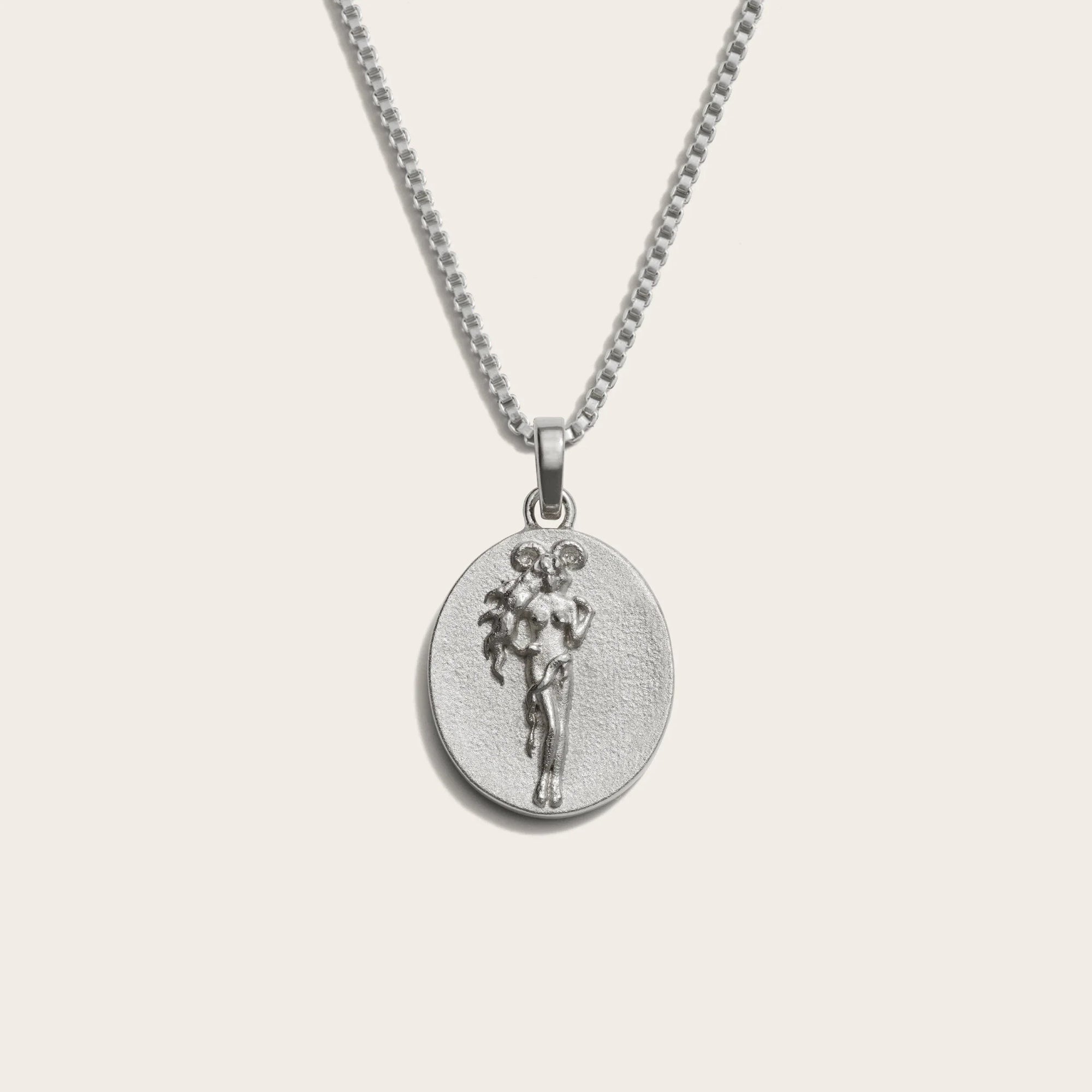 Awe Inspired - Zodiac Goddess Necklace - 925 Sterling Silver Aries Standard
