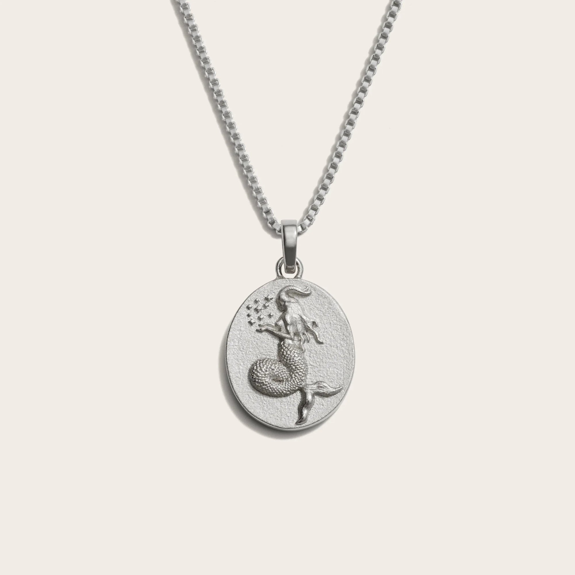 Awe Inspired - Zodiac Goddess Necklace - 925 Sterling Silver Capricorn Standard