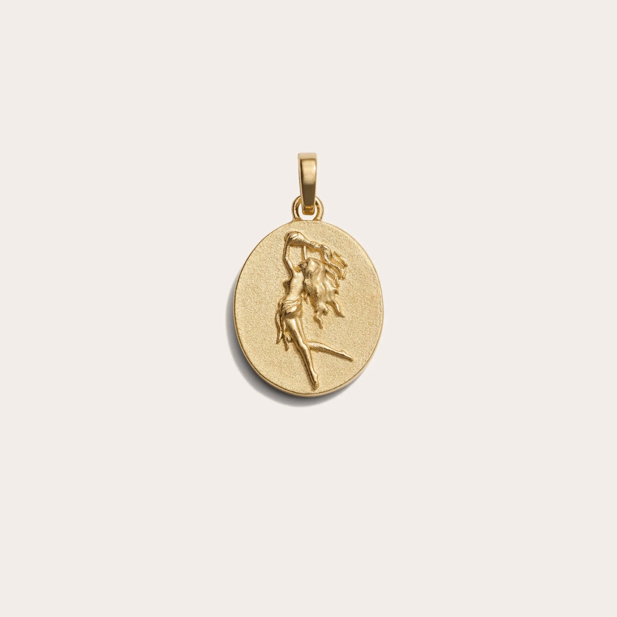 Awe Inspired - Zodiac Goddess Pendant - 14K Yellow Gold Vermeil Aquarius Standard