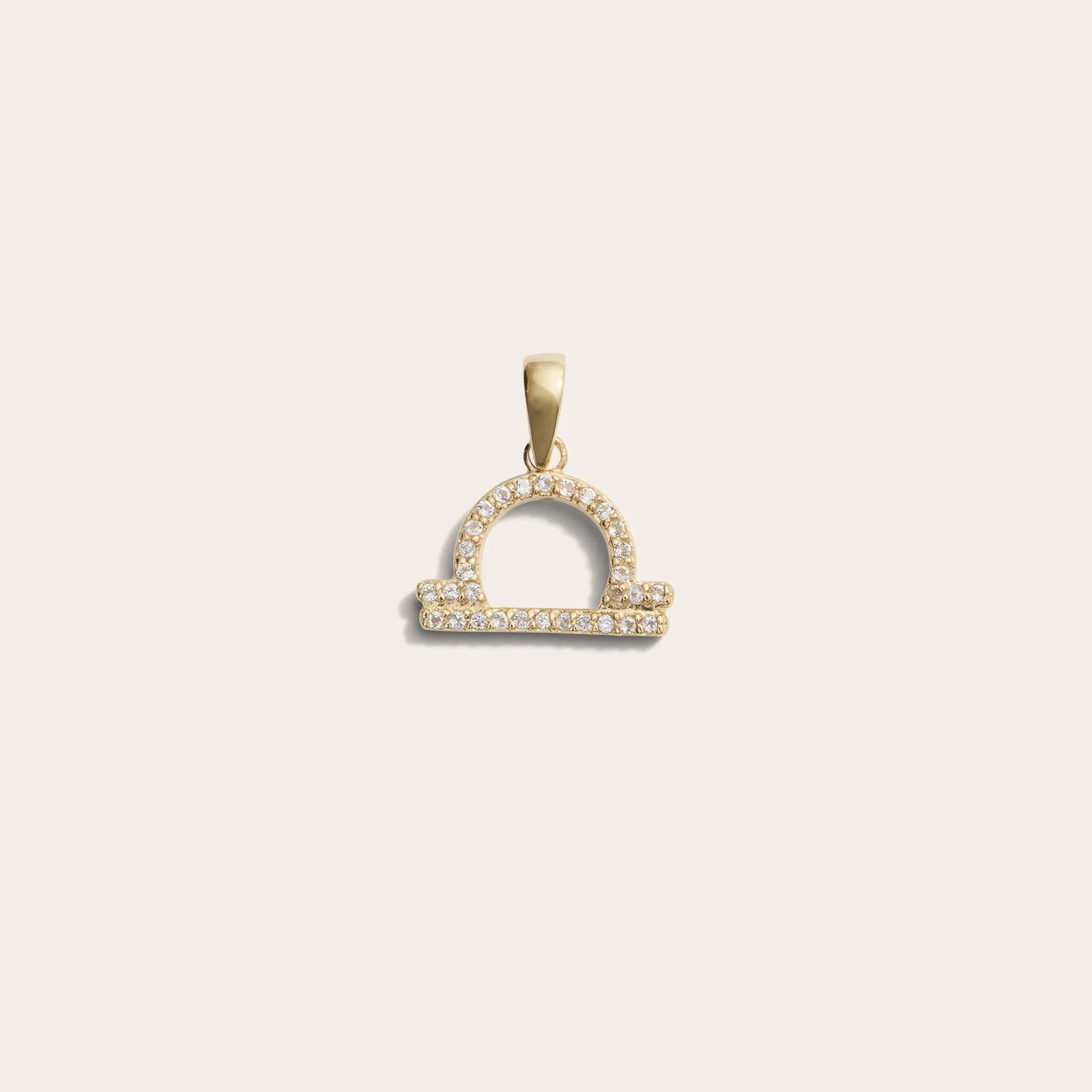 Awe Inspired - Zodiac Gemstone Amulet - 14K Yellow Gold Vermeil Libra Mini