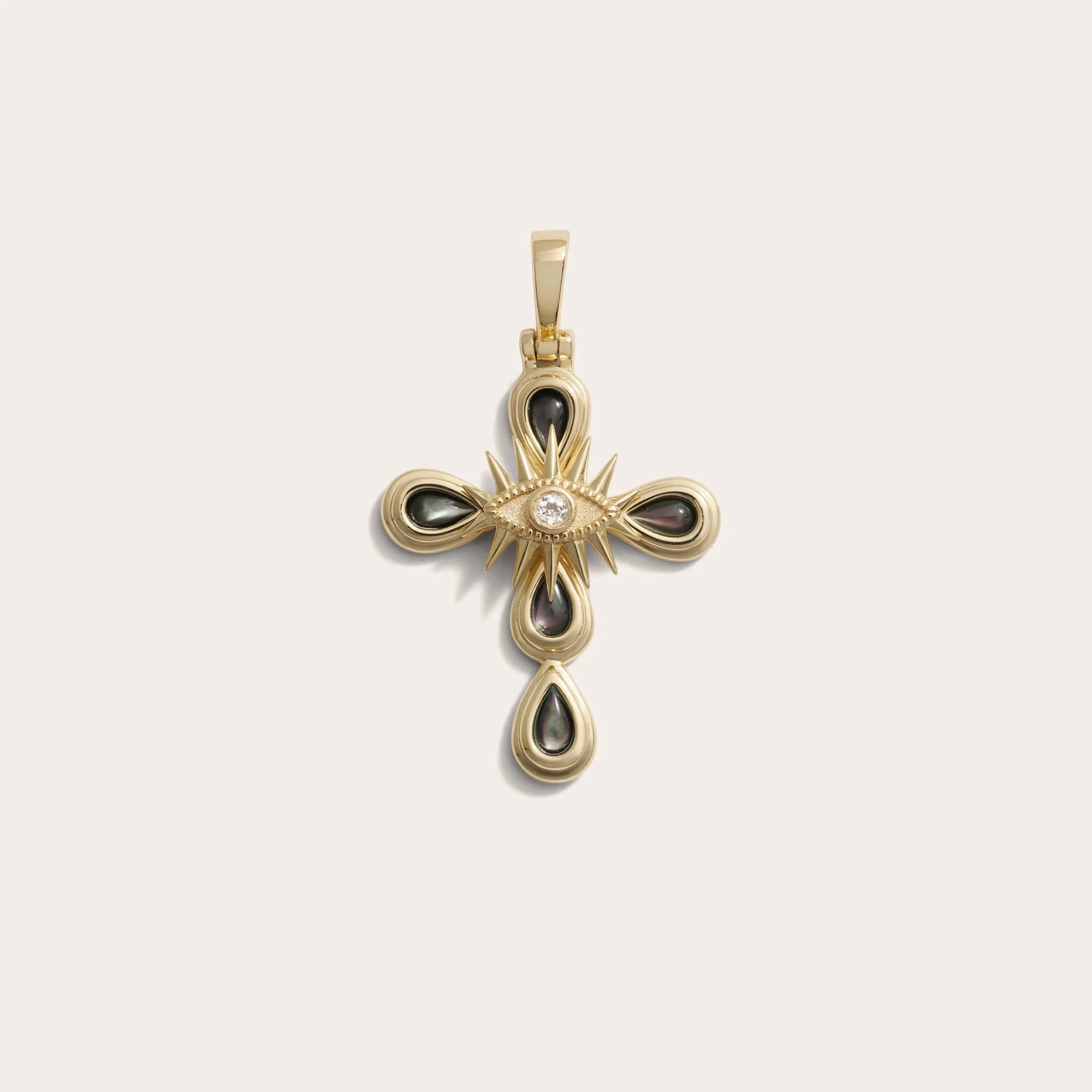Awe Inspired - Third Eye Cross Amulet - 14K Yellow Gold Vermeil