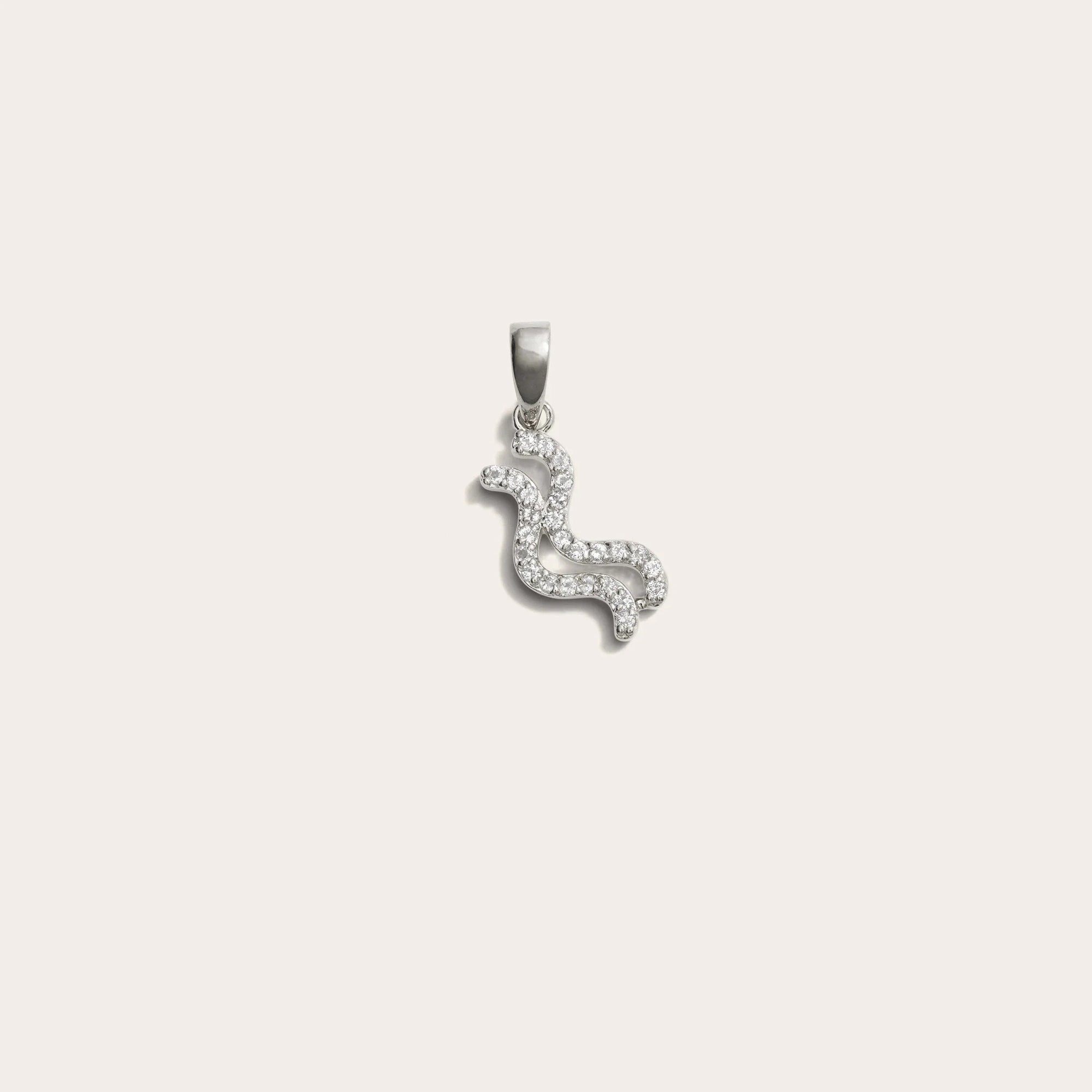 Awe Inspired - Zodiac Gemstone Amulet - 925 Sterling Silver Aquarius Mini