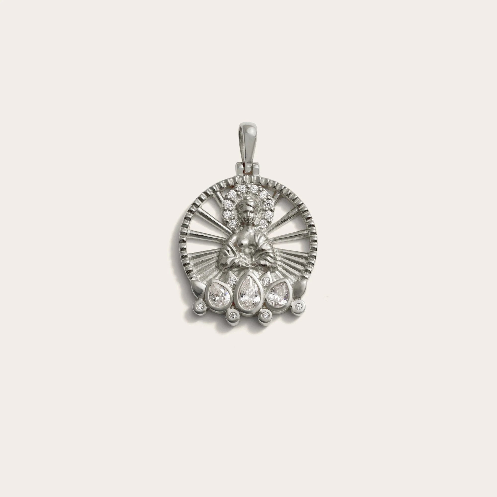 Awe Inspired - Lady Buddha Pendant - 925 Sterling Silver