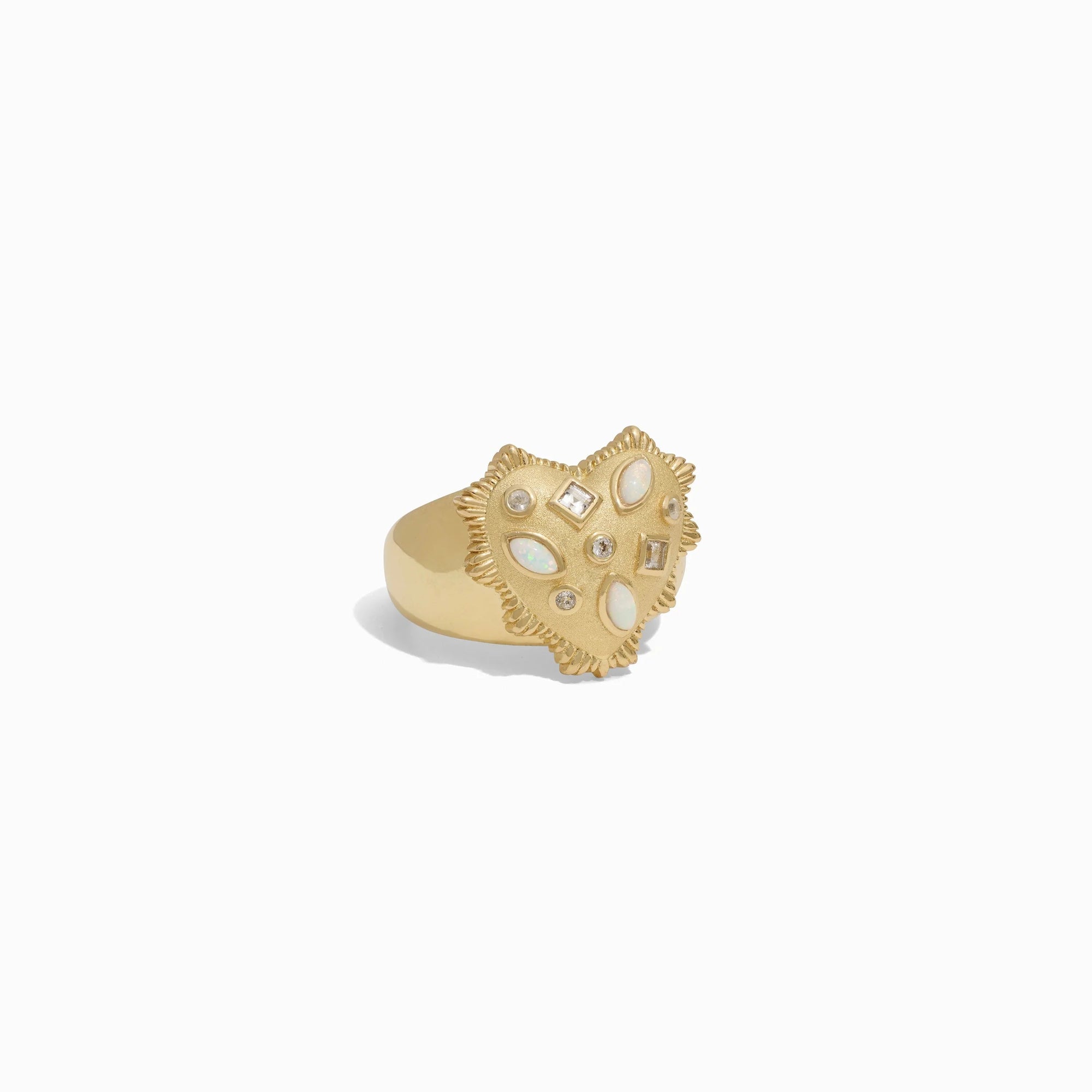 Awe Inspired - White Radiant Heart Ring -