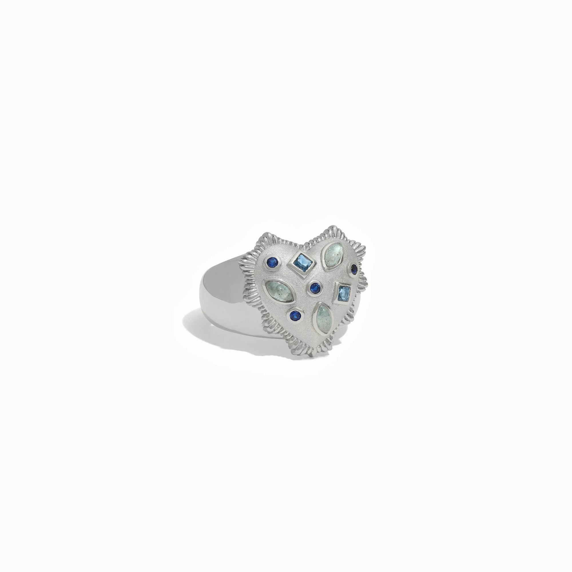 Awe Inspired - Blue Radiant Heart Ring -