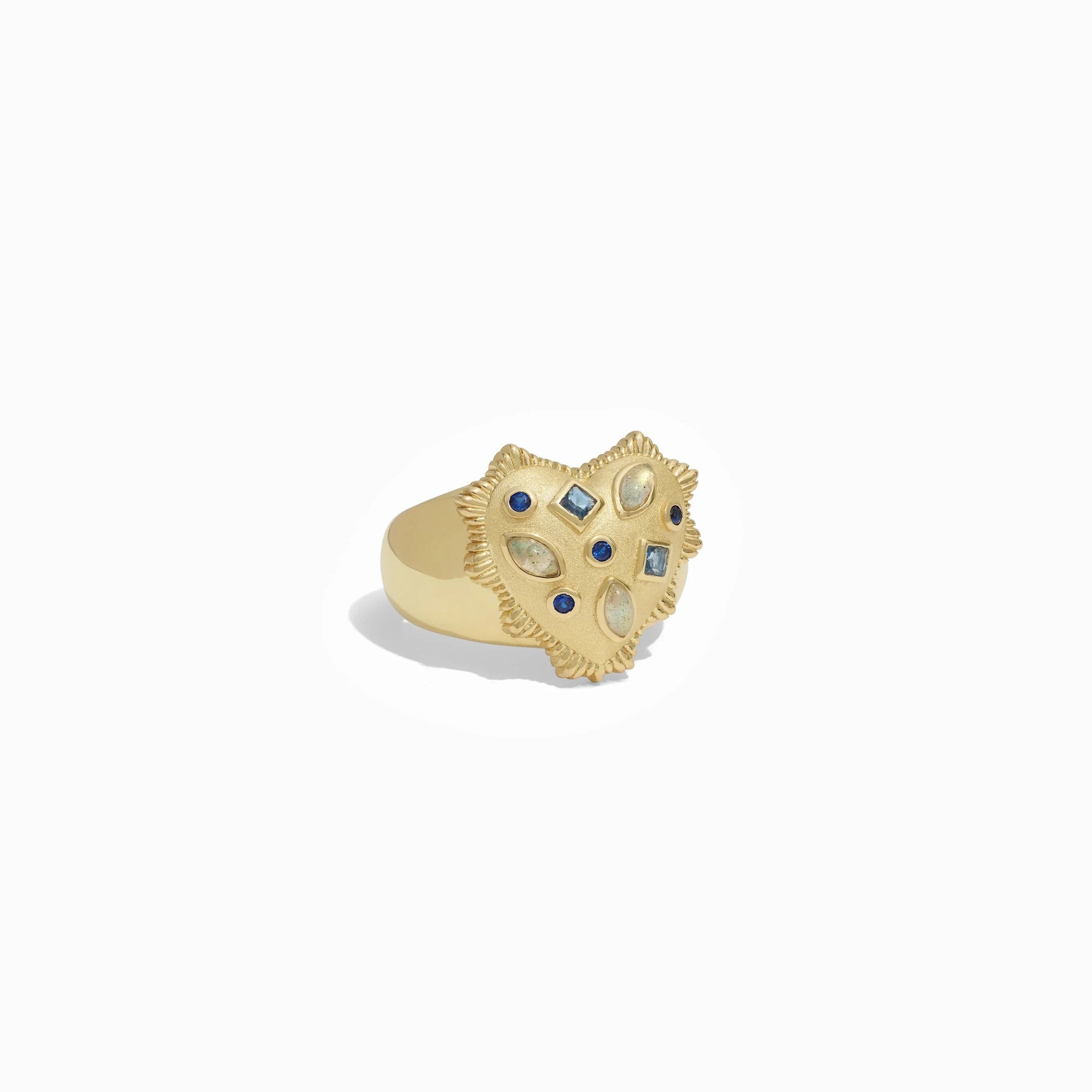 Awe Inspired - Blue Radiant Heart Ring -