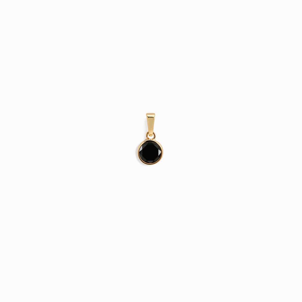 Awe Inspired - Amazonite Gemstone Amulet - 14K Yellow Gold Vermeil Black Onyx