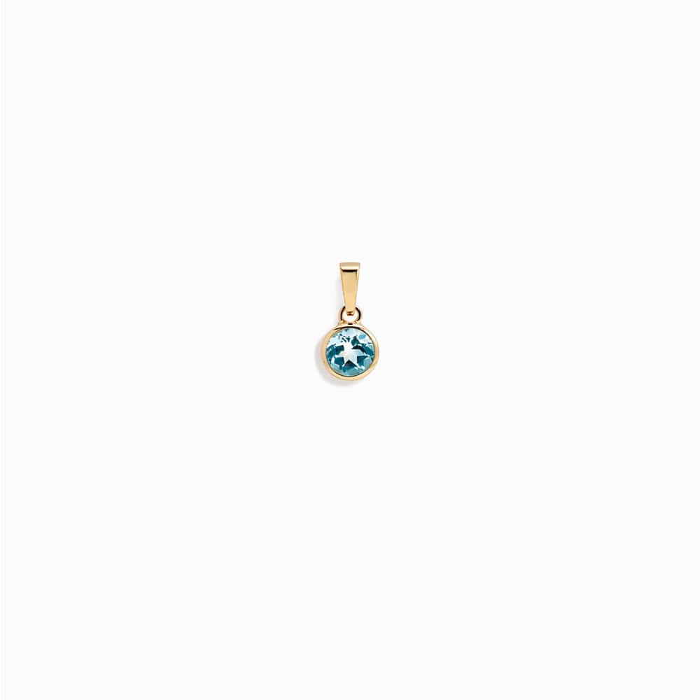 Awe Inspired - Amazonite Gemstone Amulet - 14K Yellow Gold Vermeil Blue Topaz