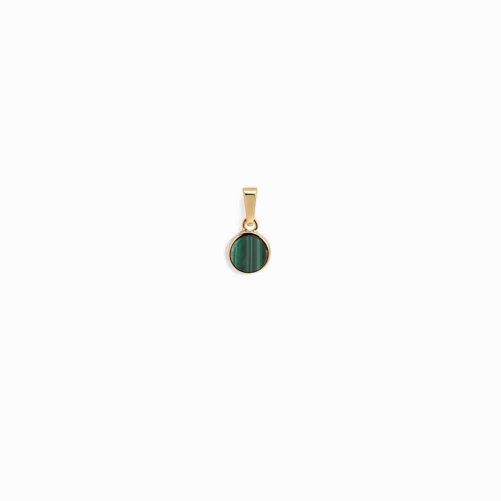 Awe Inspired - Amazonite Gemstone Amulet - 14K Yellow Gold Vermeil Malachite