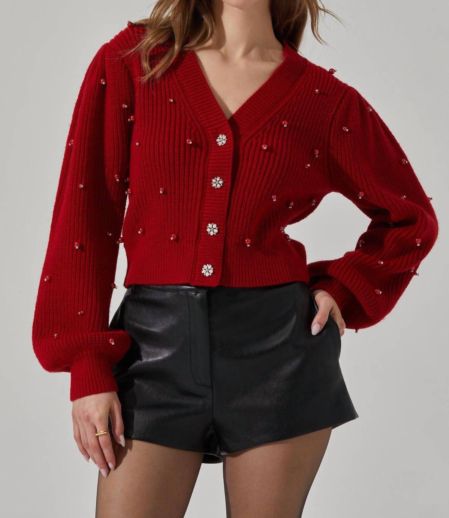 Delsie Cardigan - Red