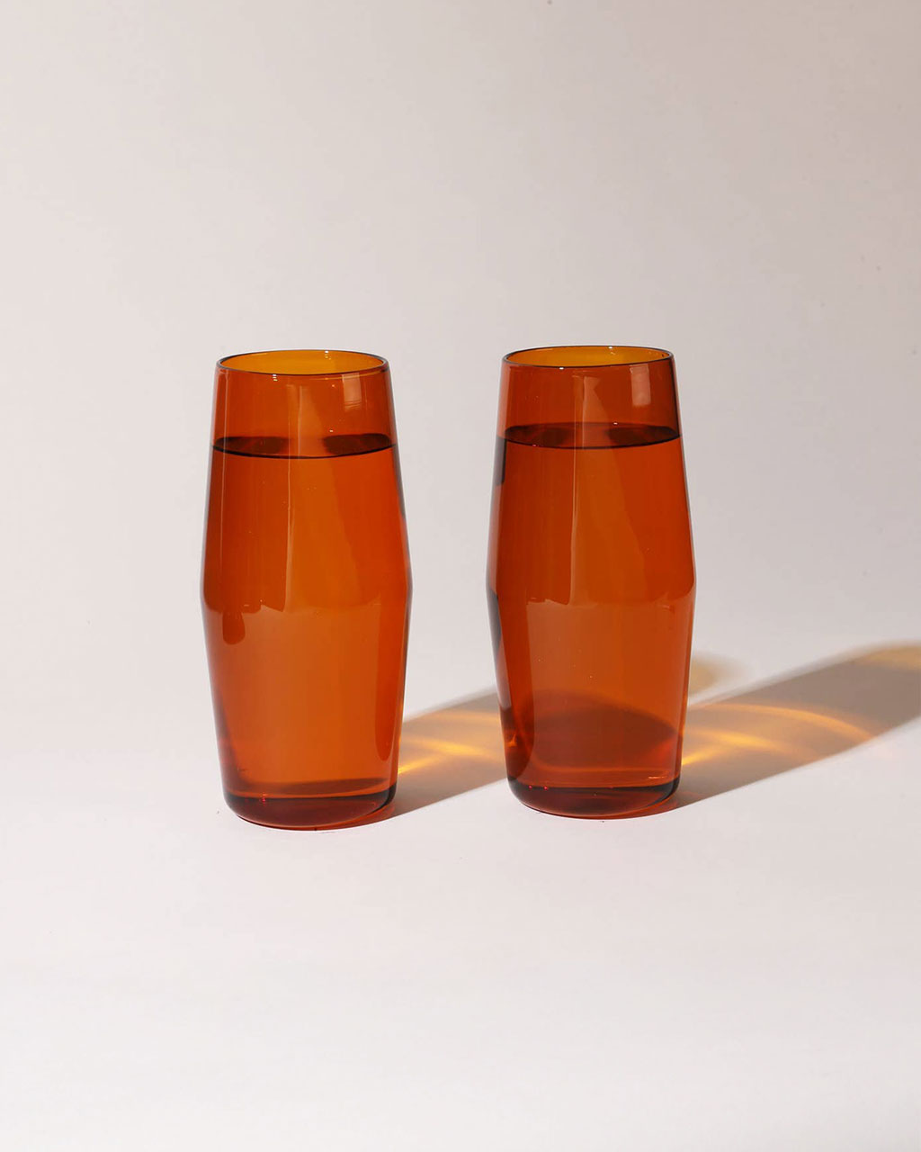 Yield - Century Glasses - Amber, Set of Two 16 oz -