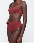 Organic Basics - Swim High-Rise Bikini Bottom - Hibiscus Kiss -