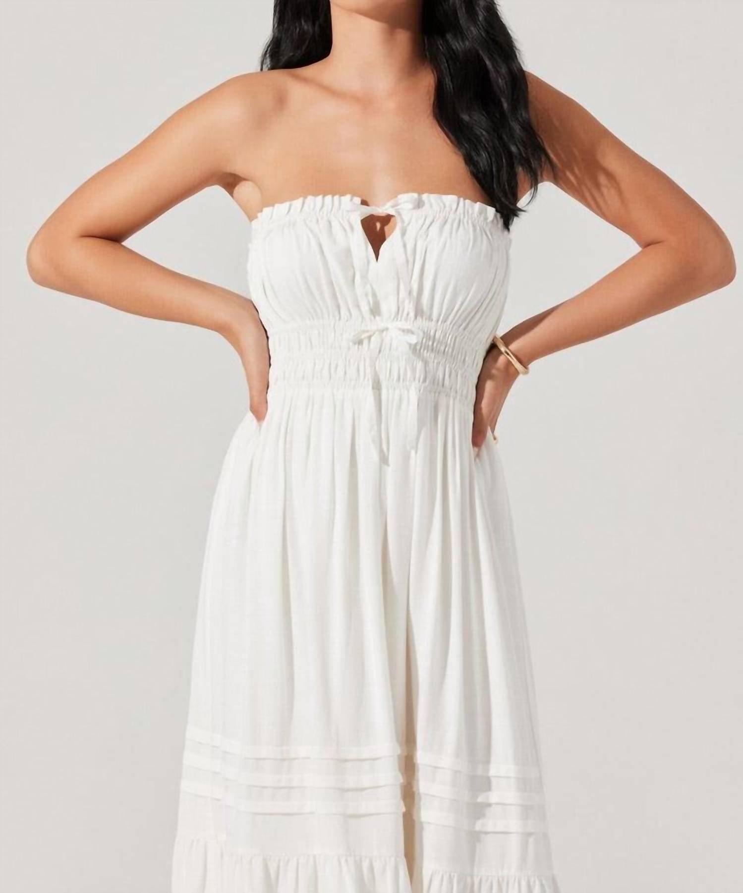 Aubrie Tie Front Dress - White