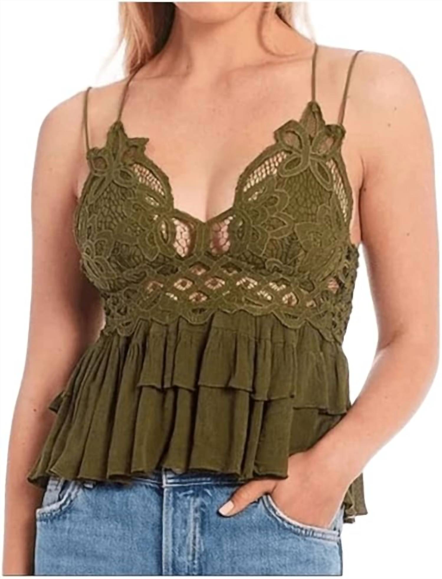 Adella Cami Top - Olive