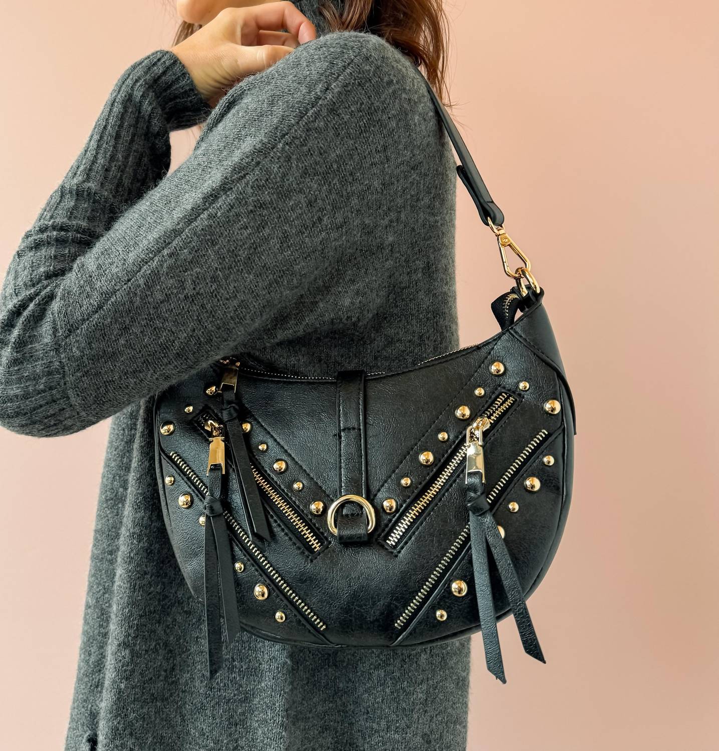 Maeve Vegan Shoulder Bag - Black