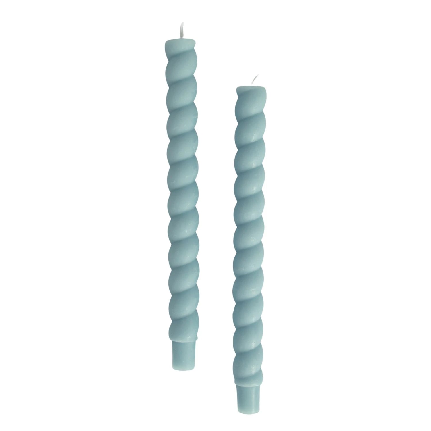 Twisted Taper Candles Set of 2 - Baby Blue