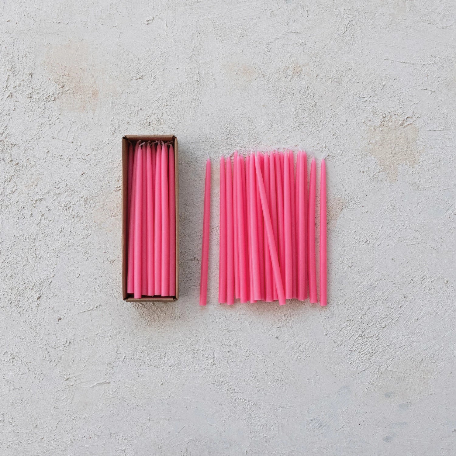 Thin Taper Candles Set of 24 - Pink