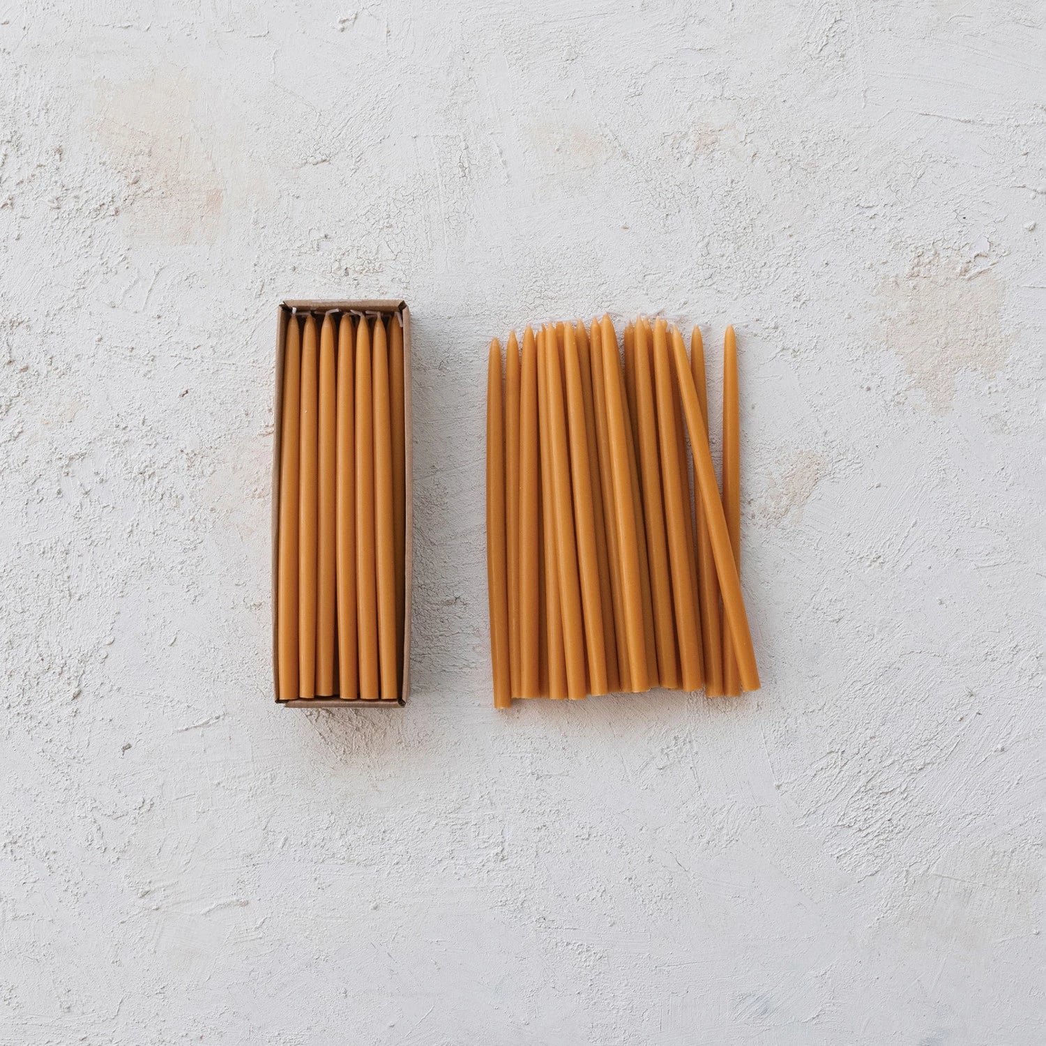 Thin Taper Candles Set of 24 - Camel