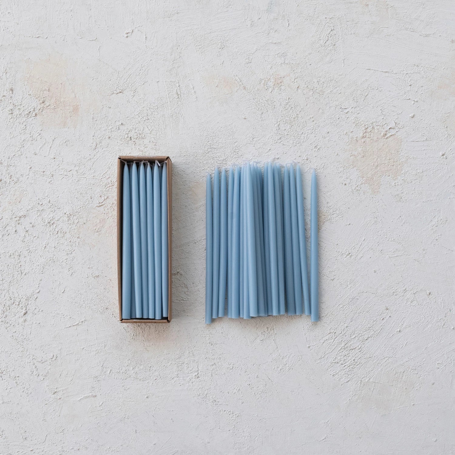 Thin Taper Candles Set of 24 - Light Blue