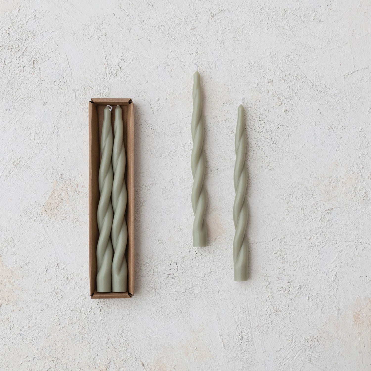 Twisted Taper Candles - Grey