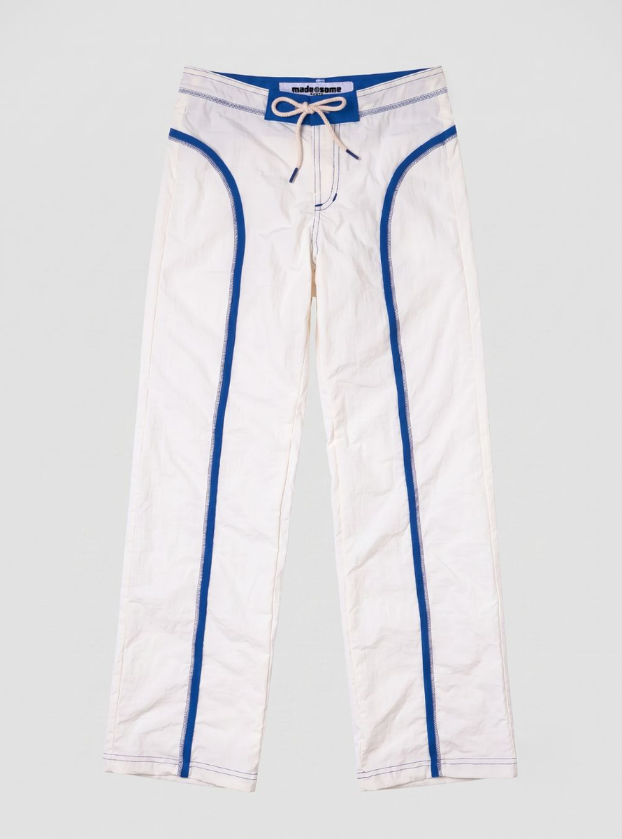 Made Some - Pants - Made Some Nylon Pants - White/Cobalt – offe market
