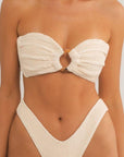 Montce - Crema Scrunch Tori Bandeau Bikini Top -