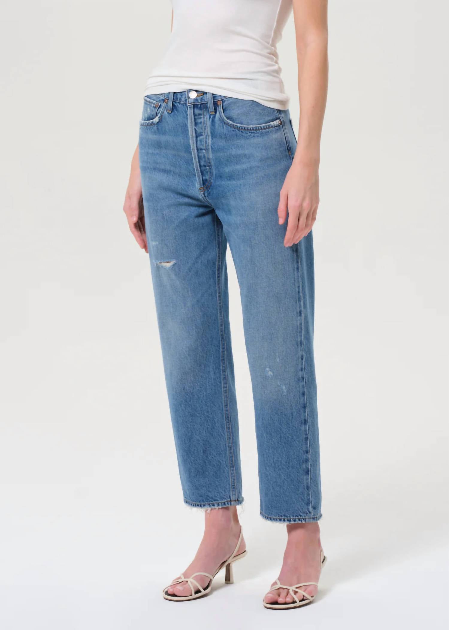 90's Crop Mid Rise Straight Jeans - Shrine