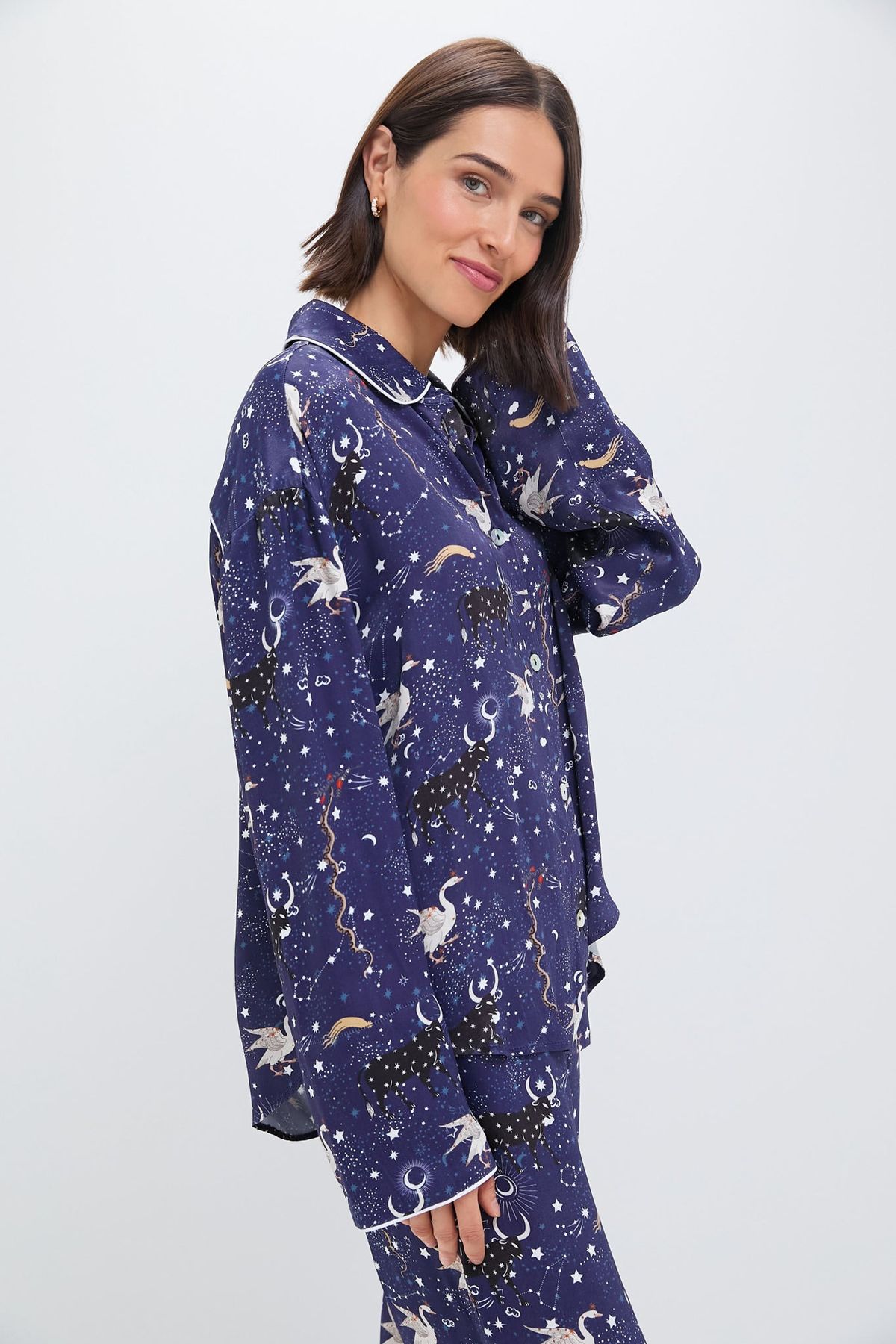 Pastelle Oversized Shirt - Navy Mystic Print