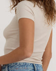 Organic Basics - Core Rib Tee - Sandstone -