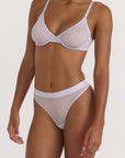 Organic Basics - Mesh Thong - Soft Lilac -