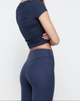 Organic Basics - Active Rib Ruched Tee - Night Sky -
