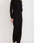 Organic Basics - Soft Knit Boxy Crewneck Sweater - Black -