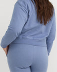 Organic Basics - Weekend Crop Crewneck - Misty Blue -