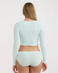 Organic Basics - Pointelle Hipster - Soft Blue -