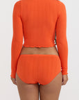 Organic Basics - Pointelle Hipster - Vibrant Red -