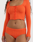 Organic Basics - Pointelle Hipster - Vibrant Red -