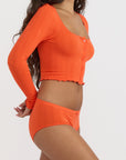 Organic Basics - Pointelle Hipster - Vibrant Red -
