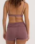 Organic Basics - Flex Foldover Shorts - Rose Wood -