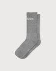 Organic Basics - Core Logo Crew Socks 3-Pack - Grey -