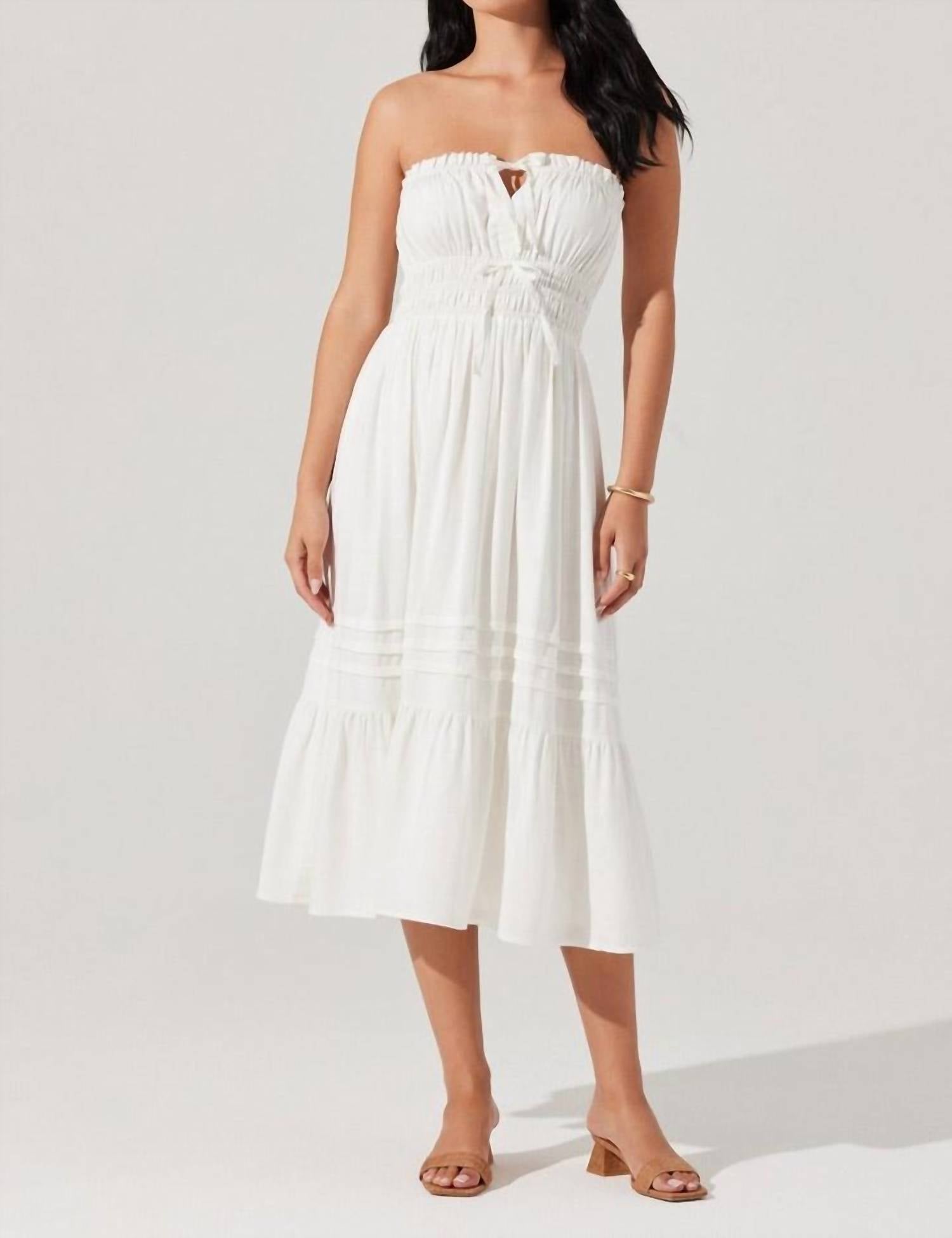 Aubrie Tie Front Dress - White